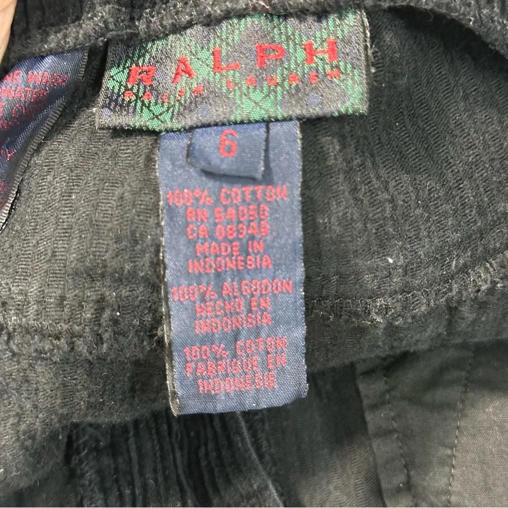Vintage RALPH Ralph Lauren Black Thick Heavy Corduroy EUC Sz 6